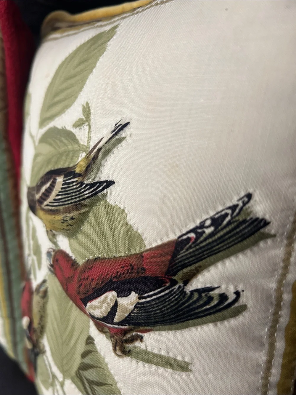 (2) Vintage Bird Throw Pillows -Small